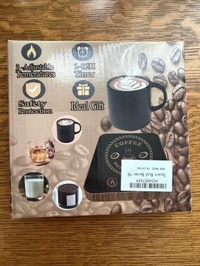 Black Coffee Mug Warmer Pad - Electric Beverage Heater
